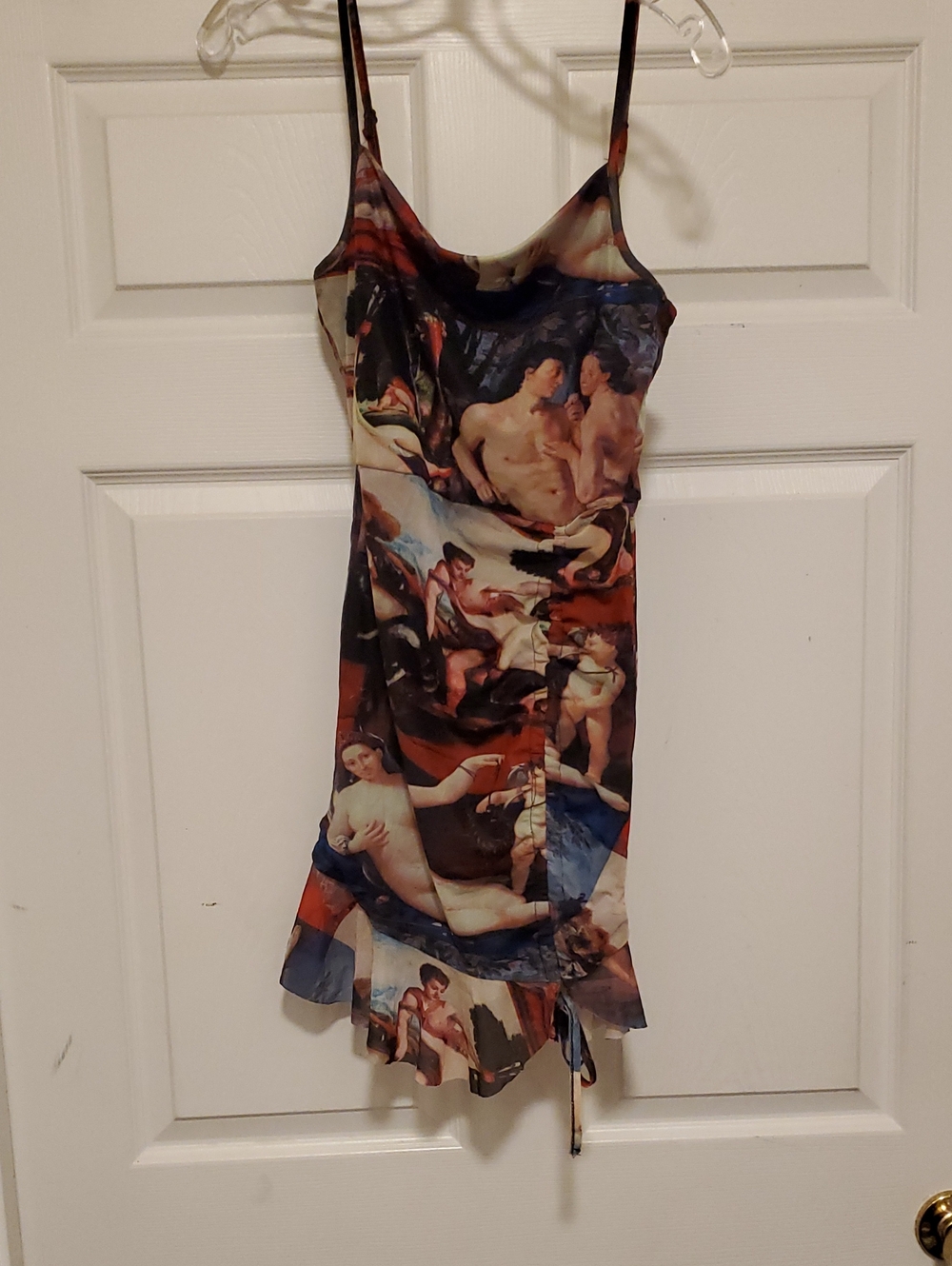 SHEIN Multicolor Renaissance Print Mini Slip Dress